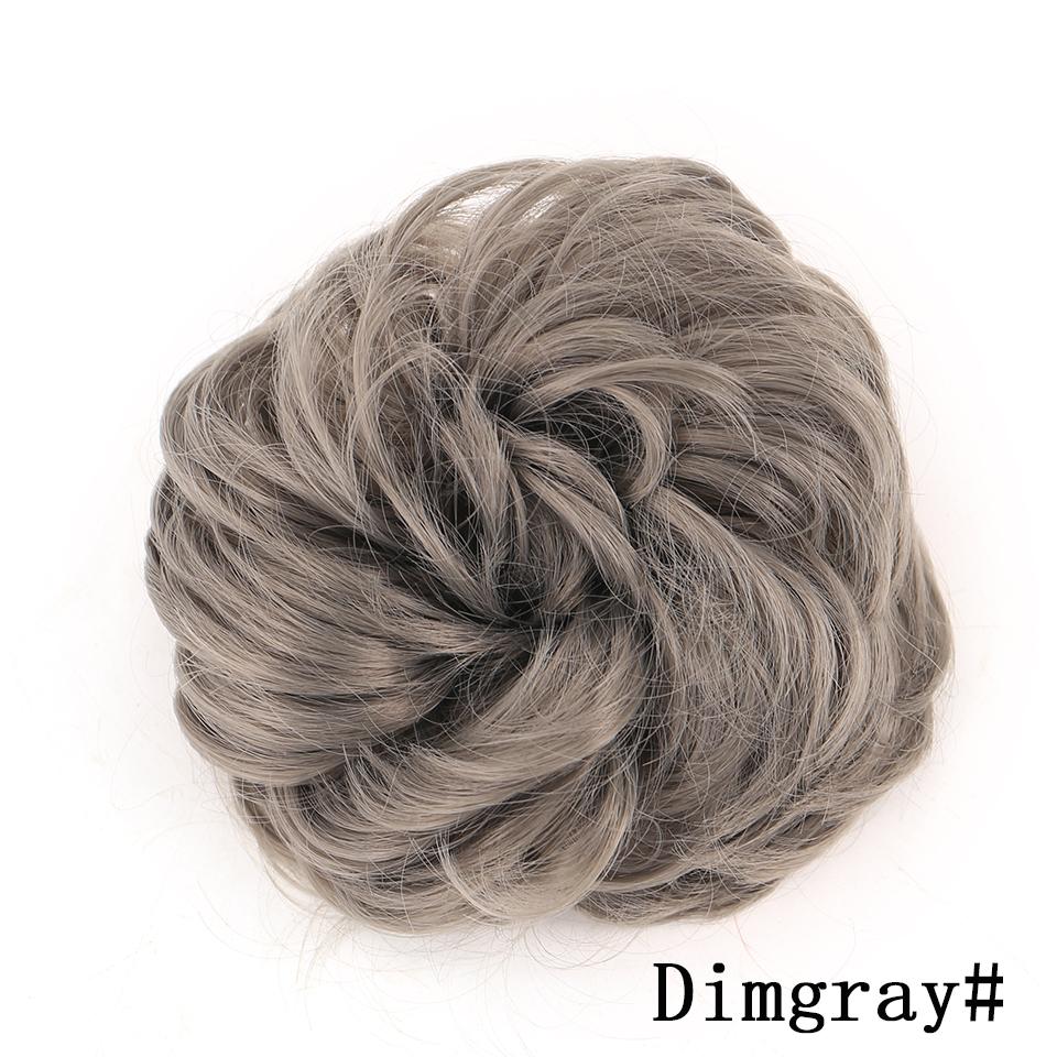 Messy Scrunchies Synthetic Hair Bun With Elastic Band Natural Fake Hair Tie Pieces Ponytail Colored Black Purple Pink Green Gray For Woman Chignon