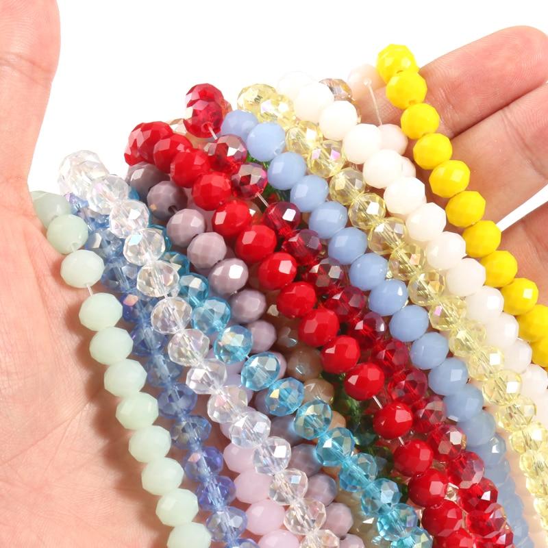 3/4/6/8 мм граненые круглые австрийские хрустальные бусины, блестящие стеклянные бусины-распорки Rondelle для рукоделия, изготовления ювелирных изделий, сделай сам, браслет 15 ''