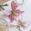 1PC Sequined Simulated Butterfly Pendant Christmas Flower Accessories Christmas Tree Decoration Living Room Decoration Christmas Tree Embellishment