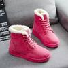Women's Winter Ankle Boots with Round Toe Lace-up Cotton Shoes Flat Snow Boots Plush Lined Warm Women's Boots