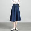 Women's High-Waist A-Line Denim Midi Skirt