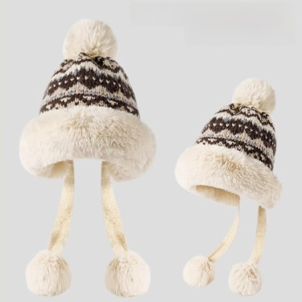Warm Ear Protection Hat Windproof Pullover Beanie Hat Fashion Knitted Plush Hat Outdoor
