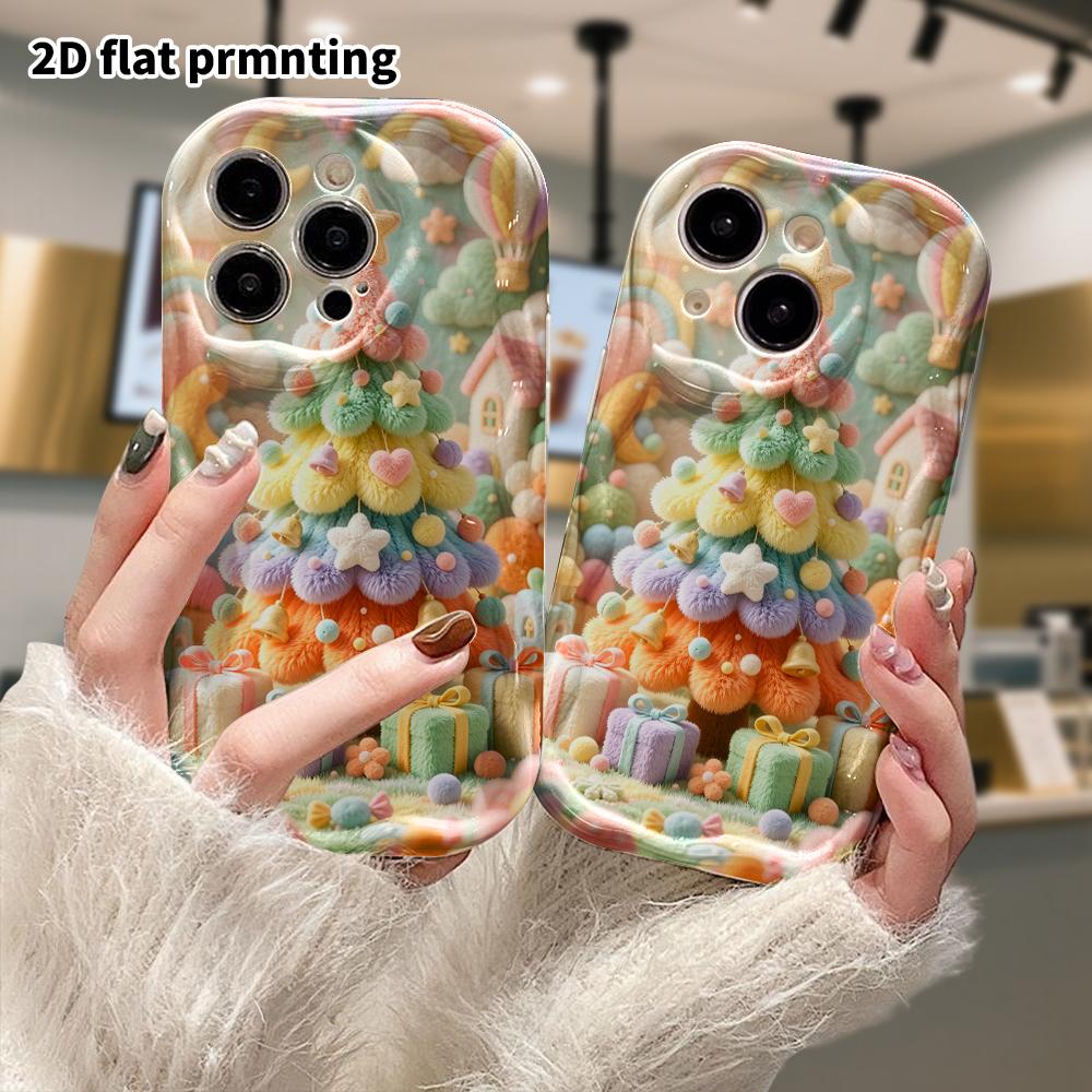 Phone Case: 2D flat, fits iPhone 18, 17, 16, 15, 14, 13, 12 Pro protective case, rainbow gradient, perfect Christmas and Halloween holiday gift