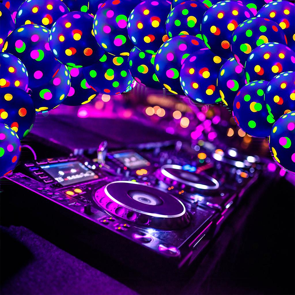 90 шт. Неоновые шары 12'' УФ Флуоресцентный шар Светящийся в темноте Светящиеся точки Латексный шар Украшения для дня рождения, свадьбы