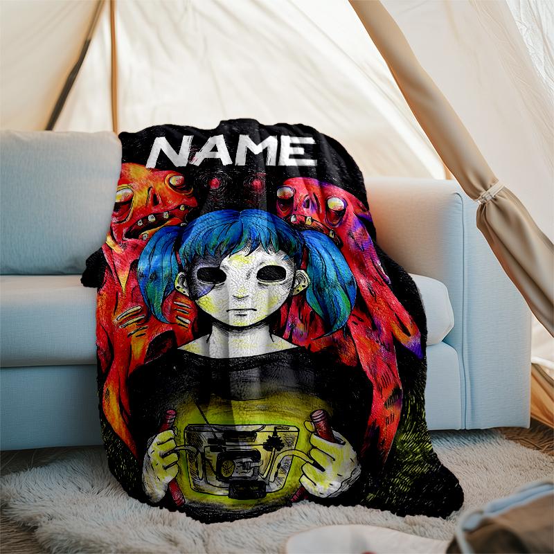 Personalized Custom Name Blanket - Sally Face Print Design,Blanket for Sofa,Bed,Travel,Camping - Soft and Warm, Great Gift