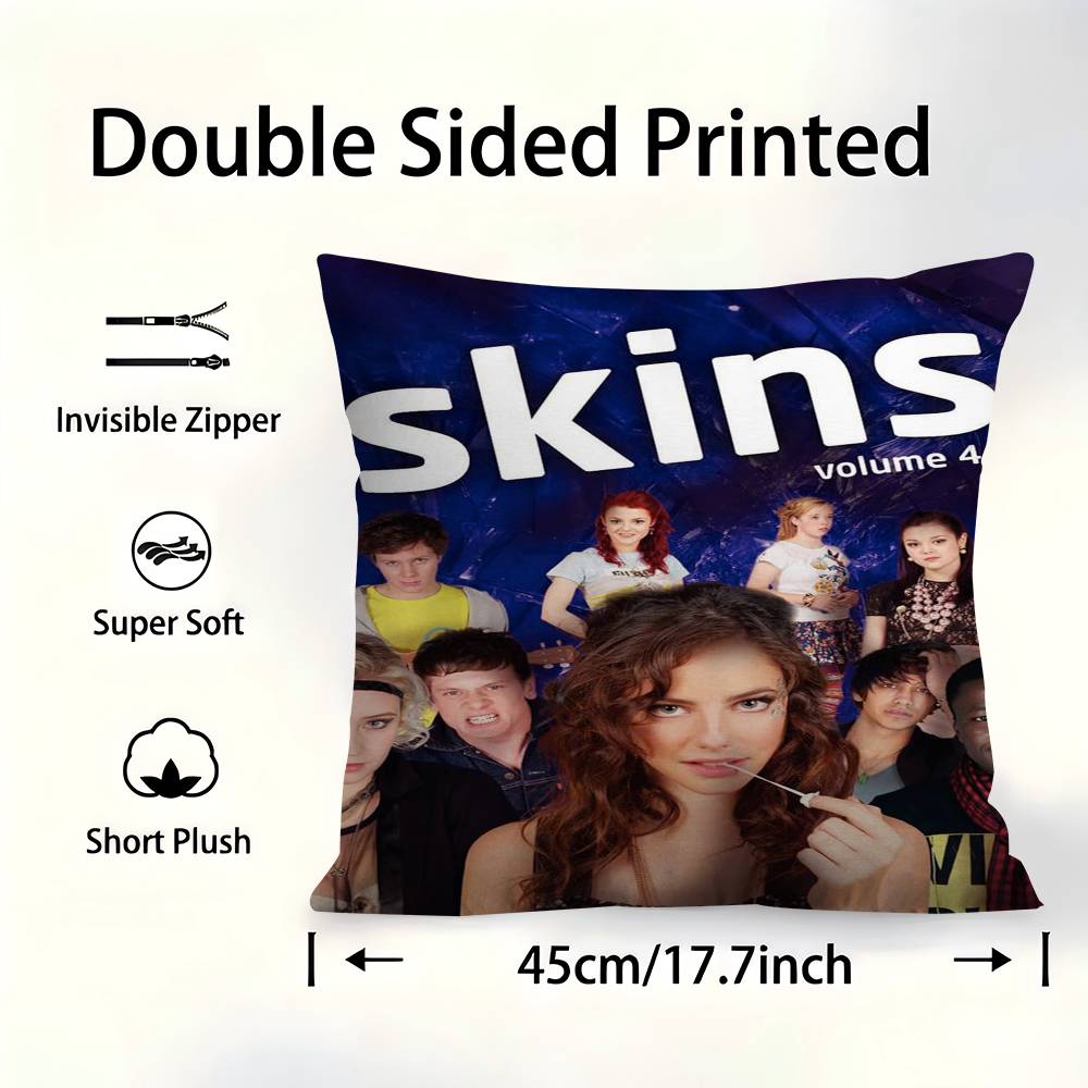Teen TV Series Skins Generation Cushion Cover Pillow Cover Decor Pillowcase Printed Cushion Case For Couch