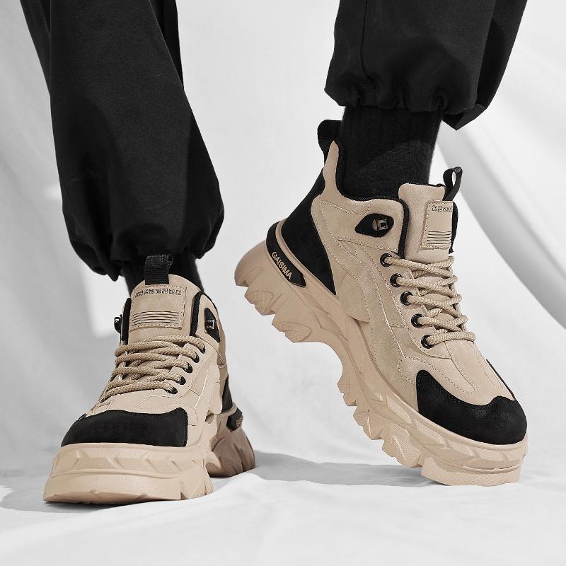 Новые модные осенние и зимние мужские высокие ботинки martin для студентов, трендовые рабочие туфли на мягкой подошве для мальчиков, кроссовки Martin с защитой труда