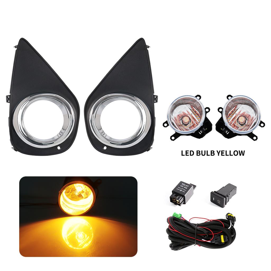 For Toyota Yaris 2014 2015 2016 2017 US Version Fog Lamps Led DRL Daytime Running Lights Car Halogen Front Bumper Headlights 12V