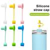 6Pcs Silicone Straw Cover Cap Reusable Straw Accessories Dustproof Tip Lids Food-Grade Easy To Clean Straw Cover Topper for