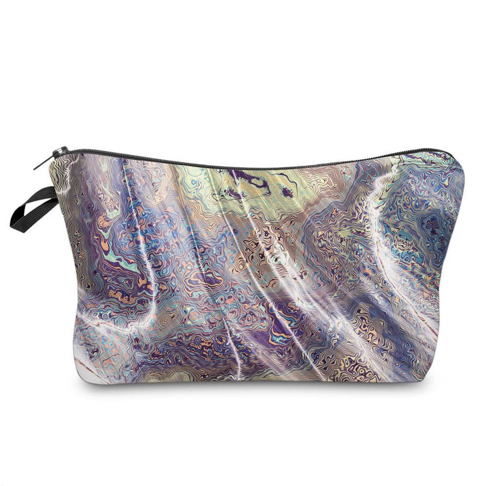 Hot Selling Marble Print Cosmetic Bag Versatile Pillow Bag Rainbow Storage Organizer