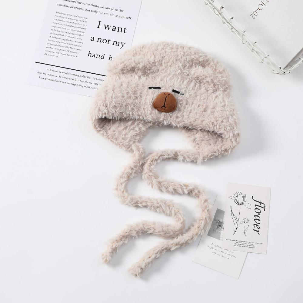 Kawaii Capybara Pullover Hat Cartoon Woolen Hat Casual Warm Cap  Cycling