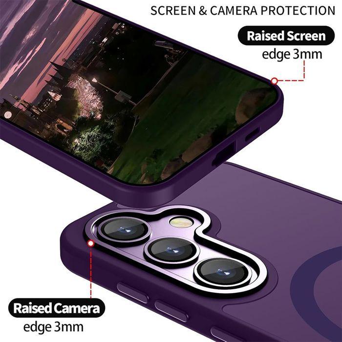 Coque pour Samsung Galaxy A37 5G, Protection avec Anneau Magnétique Vitre Caméra - Violet