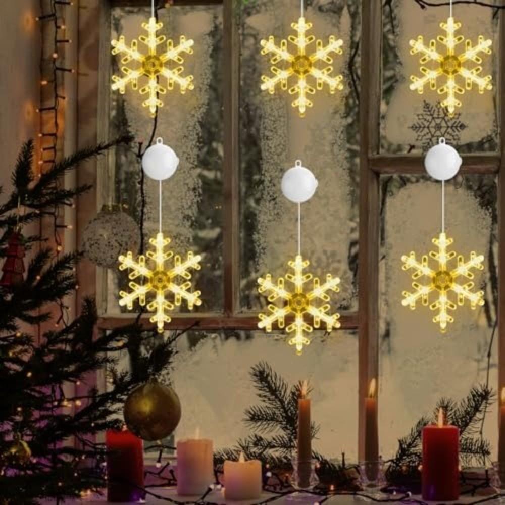 Suction Cup Design Christmas LED Light Hanging Window Ornaments Sucker Lamp  New Year Celebration