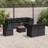 VidaXL Garden Lounge Set with Cushions 9 Pcs, Patio Sofas, Patio Furniture Set, Outdoor Furniture, Black 3256069