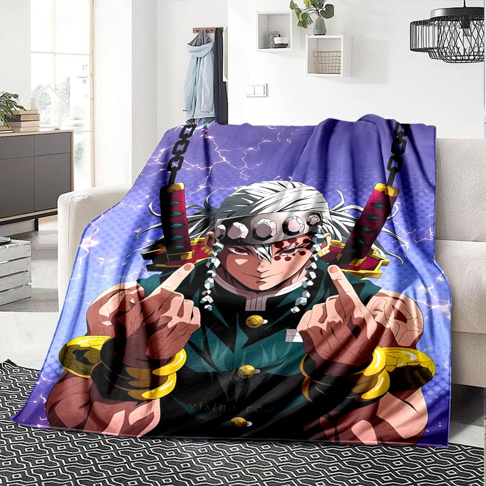 1pc Uzui Tengen Blanket, Gift, for Men and Women, Soft Blanket, Good for Sofa Bed Couch Travel, Lightweight Flannel Blanket