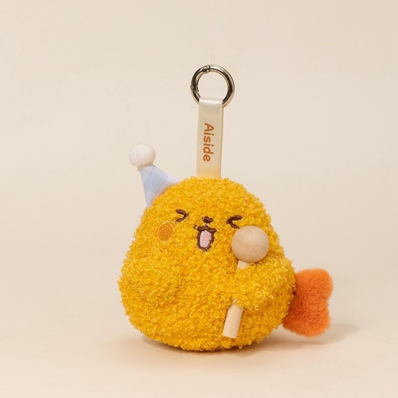 Knock On The Wooden Fish Plush Keychain With Soft Polyester Filling For Gift And Decoration