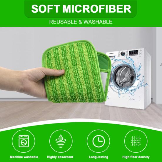Yousheng Многоразовая насадка для швабры из микрофибры, супермягкая, с высокой впитывающей способностью, простая установка, сменная накладка для швабры для пола, сменная насадка для подметальной машины Swiffer