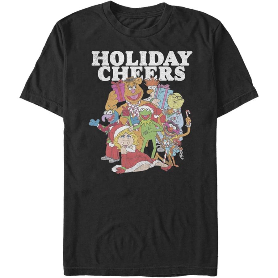 Мужская футболка Disney Big Muppet Holiday, с коротким рукавом, черная, 3XL Tall
