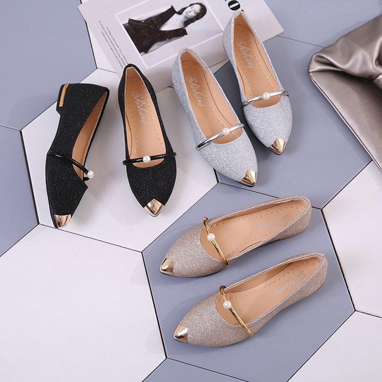 2025 Summer Korean Version of The New Women's Shoes Pointed Flat Shoes Shallow Mouth Single Shoes