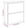 Shoe Cabinet with Mirror 2 Flip Down Compartments Black 63 x 17 x 67 cm