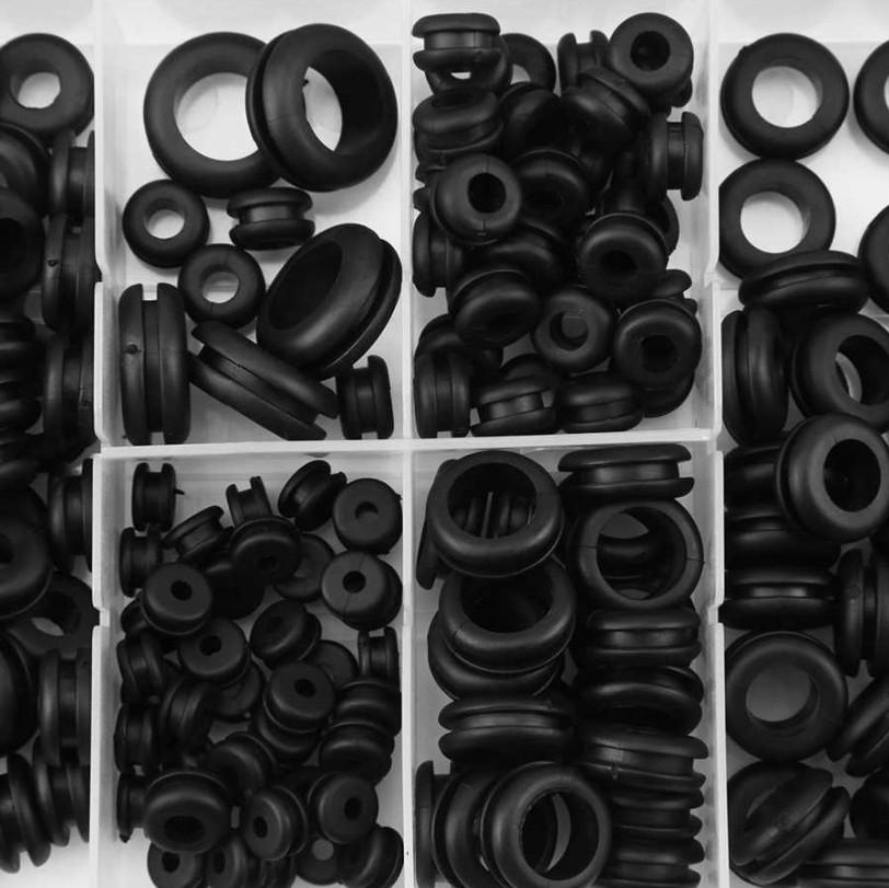 180 шт./коробка Набор ассортимент резиновых уплотнительных колец, прокладок, втулок Электрические прокладки Уплотнительные кольца Защитные кольца для катушек