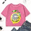 When Life Gives You Lemons Printing Women Washed T Shirts Street Hip Hop Short Sleeve Cotton Slim Top Summer T-Shirt