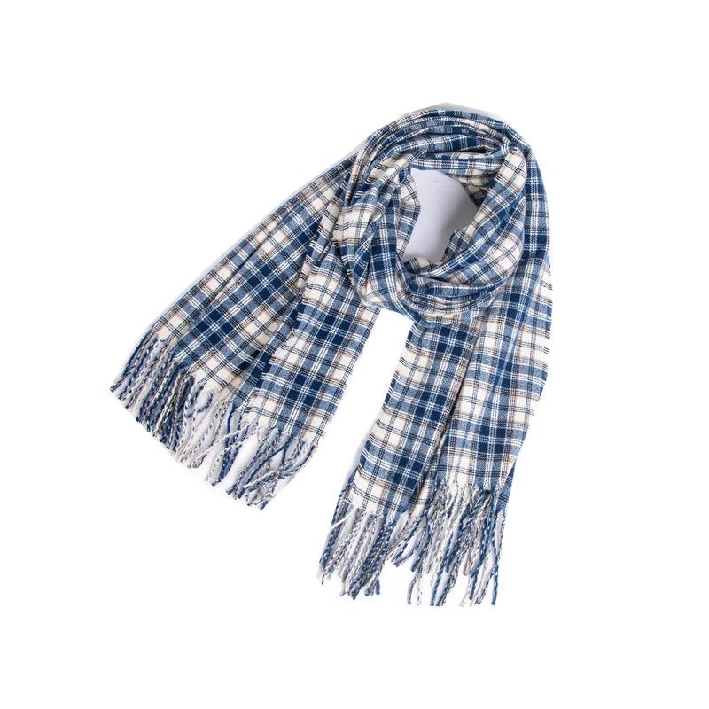 Осенне-зимний шарф, женский клетчатый шарф с кисточками, шаль