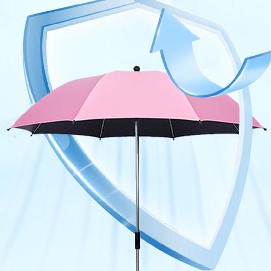Baby Stroller Umbrella with Clamp UPF 50+ Sun UV Protection Adjustable Waterproof Windproof Universal Outdoor UV Blocking Pram Parasol