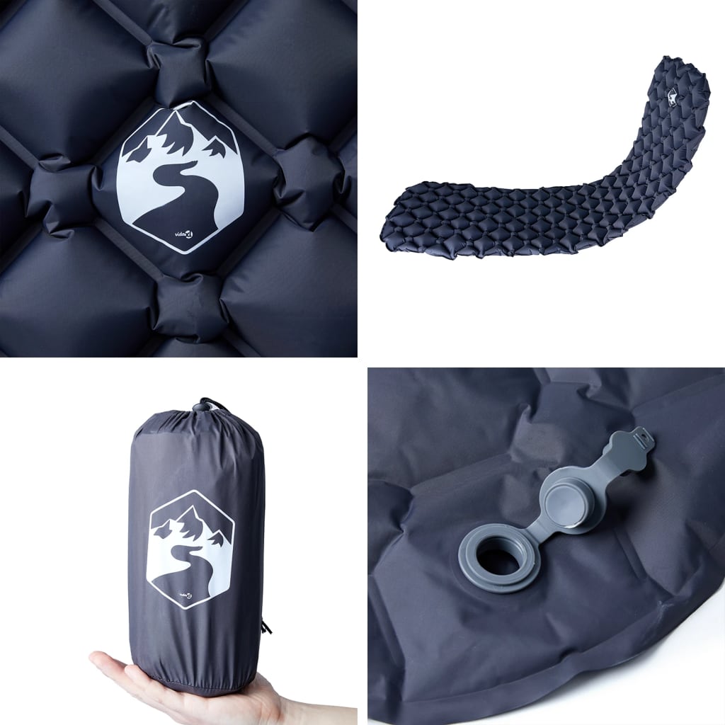 Inflatable Sleeping Pad Gray 190 x 58 x 6 cm