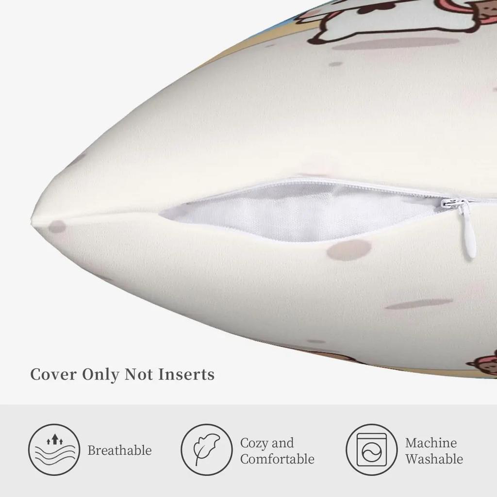 Bubu and Dudu Pillow Case Home Decoration Polyester Cushion Cover for Sofa Throw Pillow Cover Funny Cute Panda Bears Printing