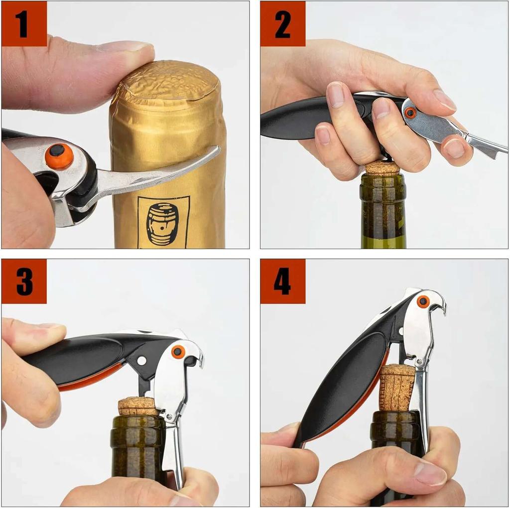 Открывалка для бутылок Parrot, штопор, пробки для вина, открывалка, нож с индивидуальным именем, карманные ножи, съемник, пинцет, оптовая продажа, прямые поставки