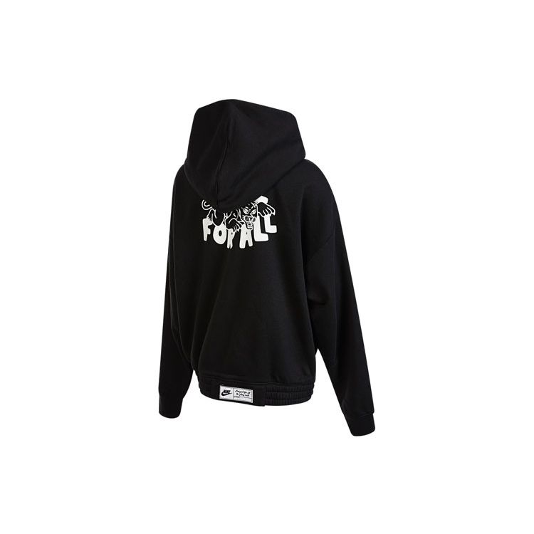 Nike Однотонная повседневная куртка с капюшоном и принтом логотипа и букв для детей, черная DQ8802-010