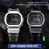 MOD Kit Metal Watch Bezel 316 Stainless Steel Compatible with Casio and Case, Band, Strap, Bracelet, G-SHOCK Men's DW-H5600 (Black Set)