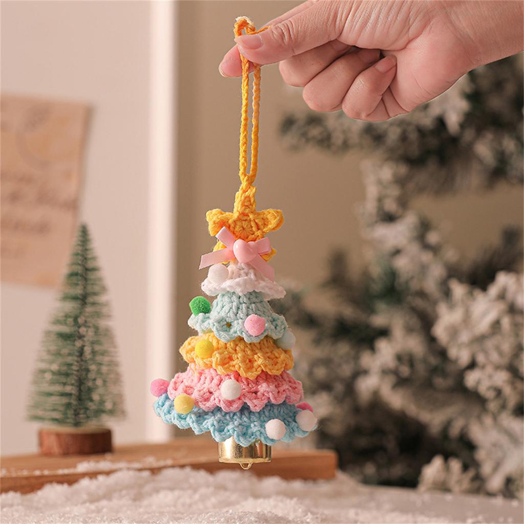 2025 New Bell Birthday Tree Pendant Wool Crocheted Finished Birthday Car Pendant Birthday Tree Small Gift