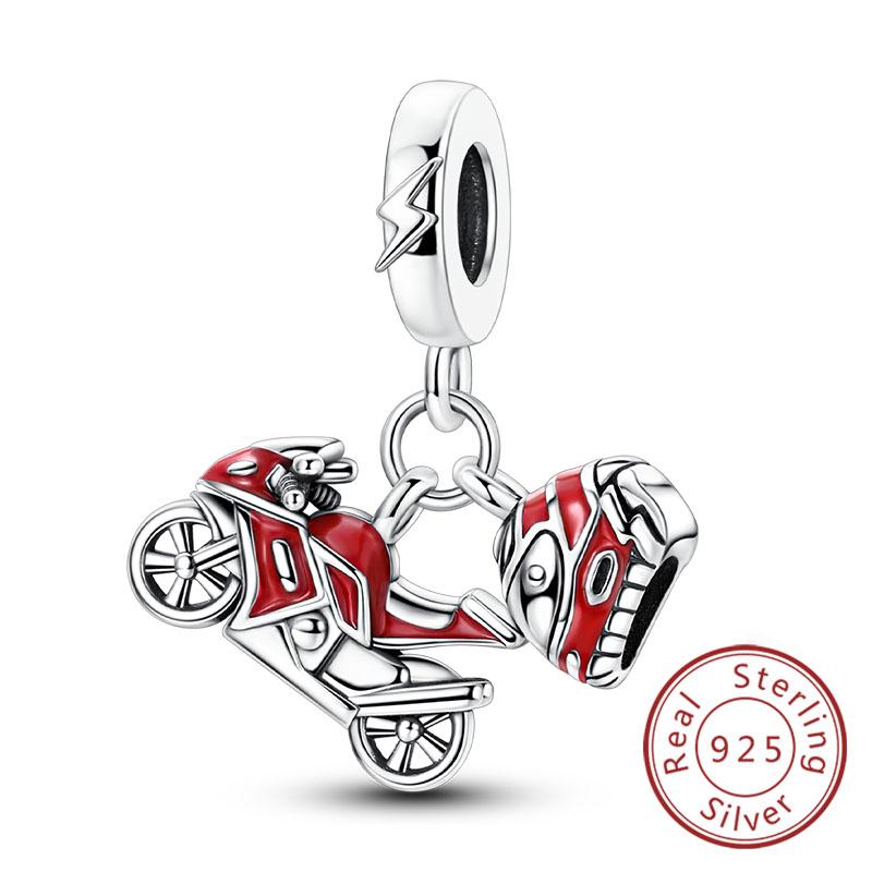 Оригинальные шармы-бусины Медь Эйфелева башня Париж Машина Карта Замок Шармы для путешествий Подходят для подвесок-браслетов Женщины DIY Изготовление ювелирных изделий