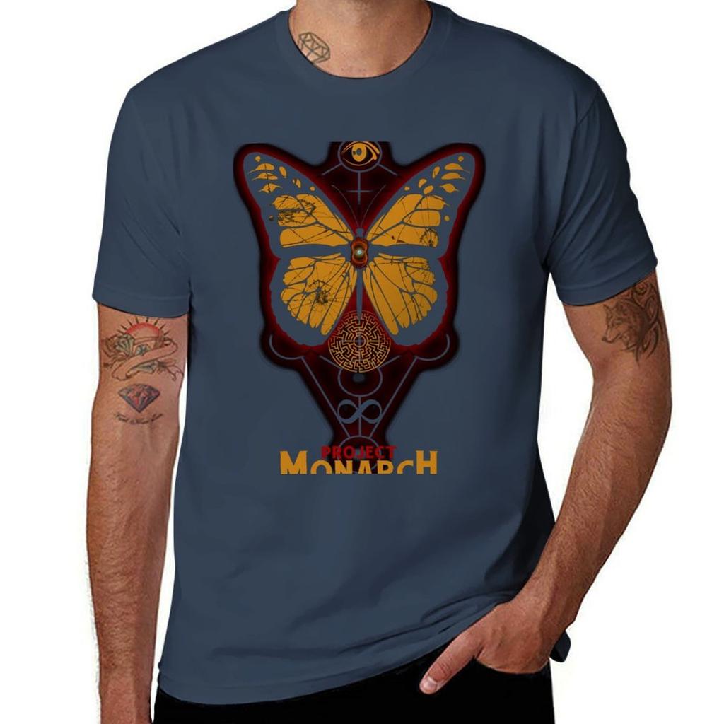 Project Monarch Conspiracy Design Tshirt Abstract Pattern Print Top