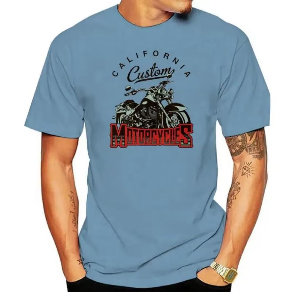 Калифорния Мотоциклы Футболка Хот Род Винтажный Мотоклуб Гараж 150 мужская футболка
