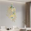 Large Peacock Iron Wall Clock,Gold Blue Art Wall Clocks 80*120cm Wall-mounted for Kitchen,Dining Room