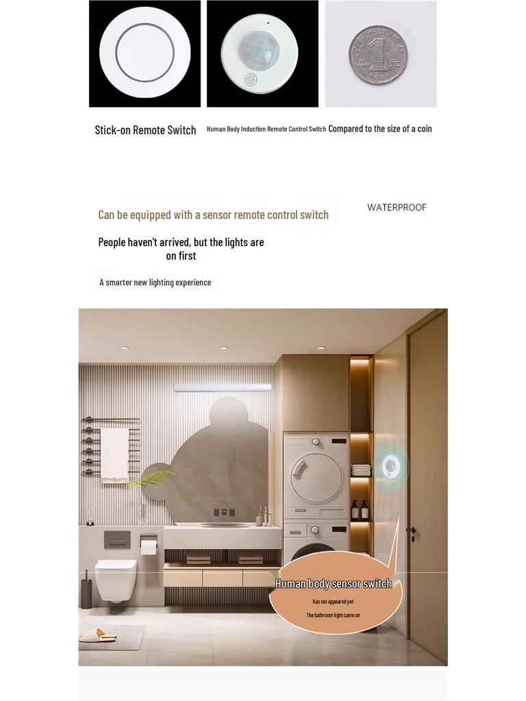 Светодиодный сенсорный шкаф-зеркало для ванной комнаты с защитой от запотевания, водонепроницаемый, без сверления