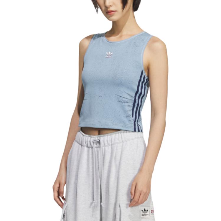 adidas Оригинальный фейковый джинсовый топ-майка с подкладкой, модный, удобный, мягкий, приятный к коже, спортивный жилет, женский топ KE3891