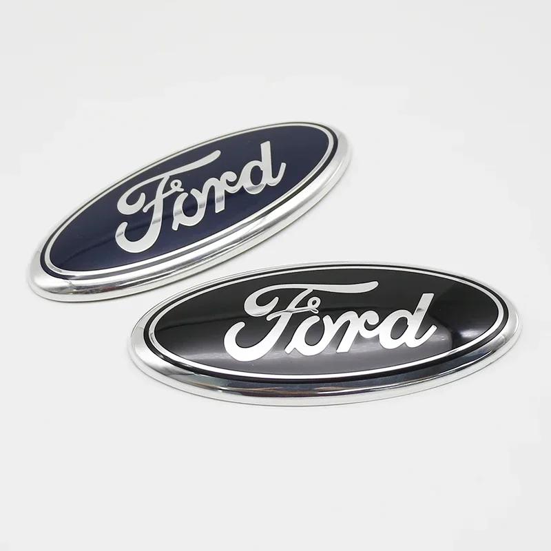 Car Sticker Ford New 2025 Hot 1Pc 17.5cm Car Front Rear Emblem Badge Trunk Hood Decal Sticker For Ford Edge Escape Fiesta Transi