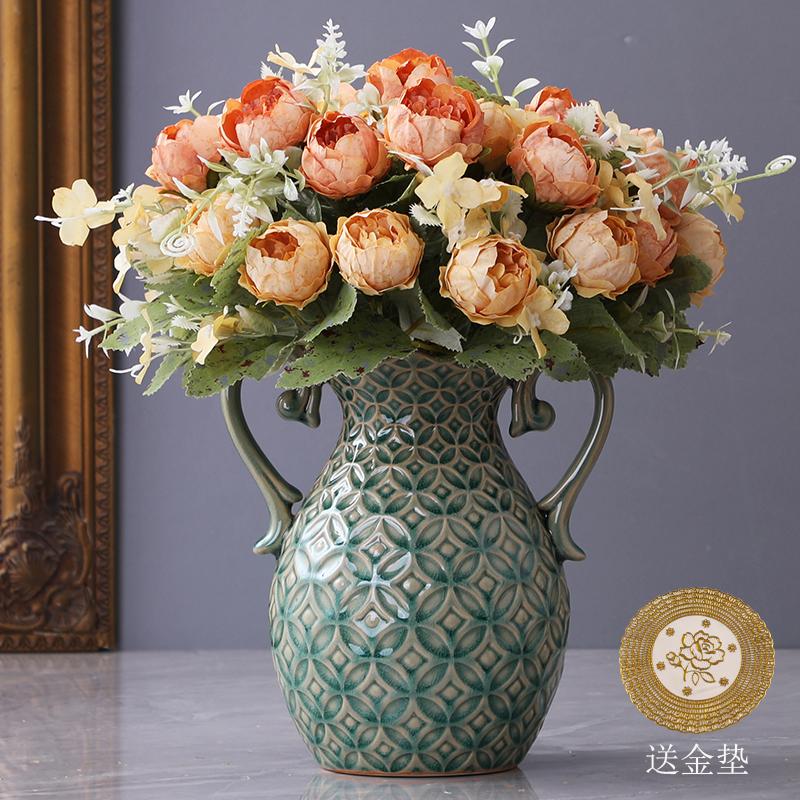 Американская керамическая ваза для гостиной, настольная цветочная композиция, креативный европейский стиль, крыльцо, ТВ-шкаф, декоративные украшения