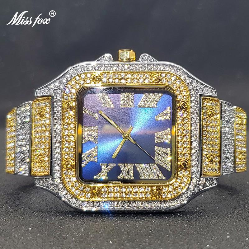 MISSFOX Classic Square Watch Women Quartz Fashion Wristwatch Parties