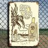 Винтажная металлическая табличка Sun Bum Beach, Настенный декор для дома, кафе, патио