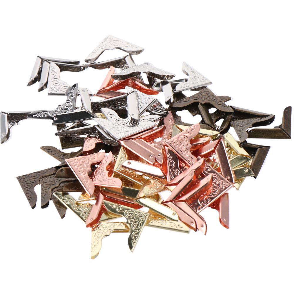 80pcs Iron Book Corner Protector Side Length 23mm Vintage Iron Corner Protector Menus Folder