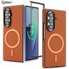Ударопрочный Ультратонкий Кожаный Чехол из Углеродного Волокна Для Samsung Galaxy Z Fold 7 6 5 4 3 Ретро Бизнес Магнитный Для Magsafe Чехол