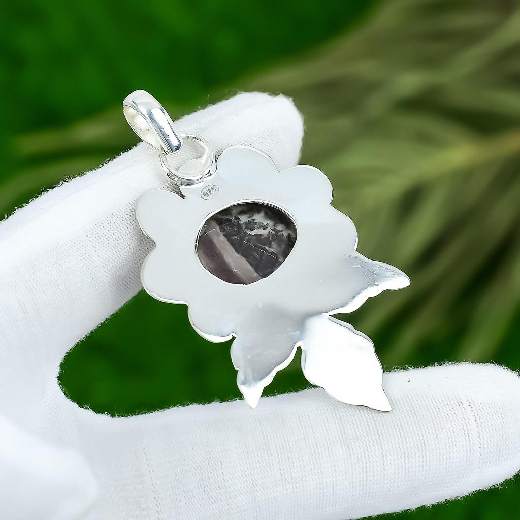 Sisters Day Sale Coconut Jasper Stone 925 Silver Bezel Wedding Pendant Jewelry
