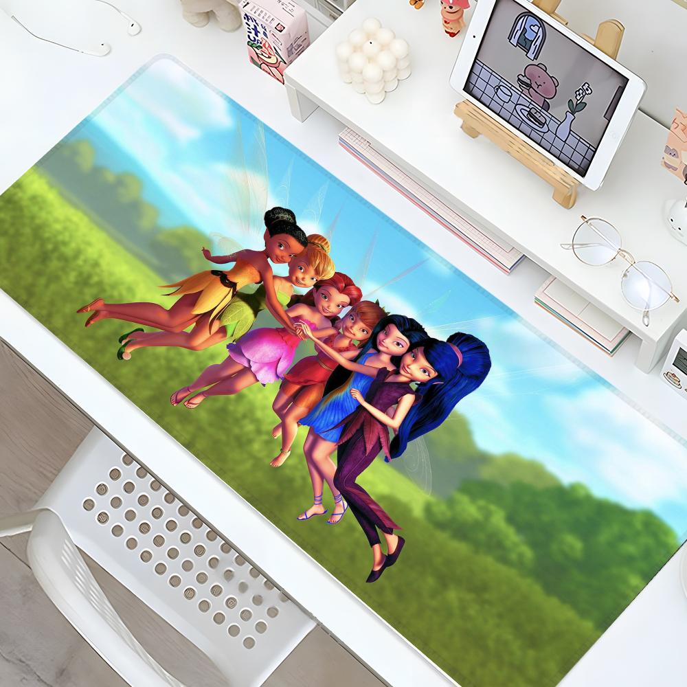 tinker bell Mouse Pad Gaming Locking Edge Big Computer Gamer Large Rubber Art Mousepad Laptop Valorant Desk Mat