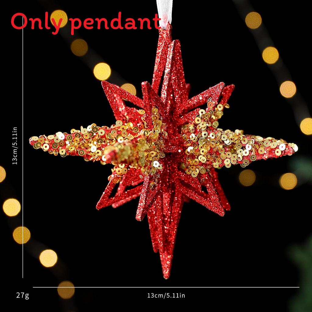 Creative Christmas Tree Snowflake Star Shaped Pendant Holiday Decoration Props