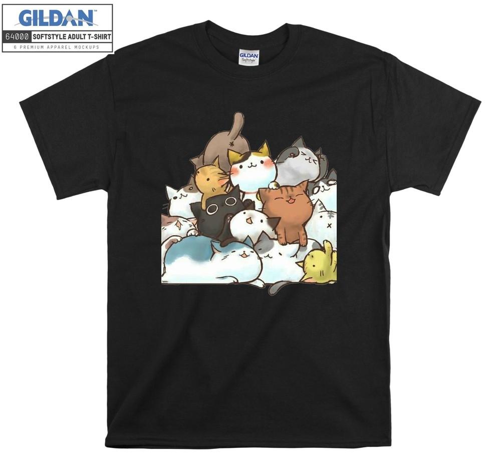 Cutie Cats Japanese Manga T-shirt Cartoon T Shirt Men Women Unisex Tshirt 2437